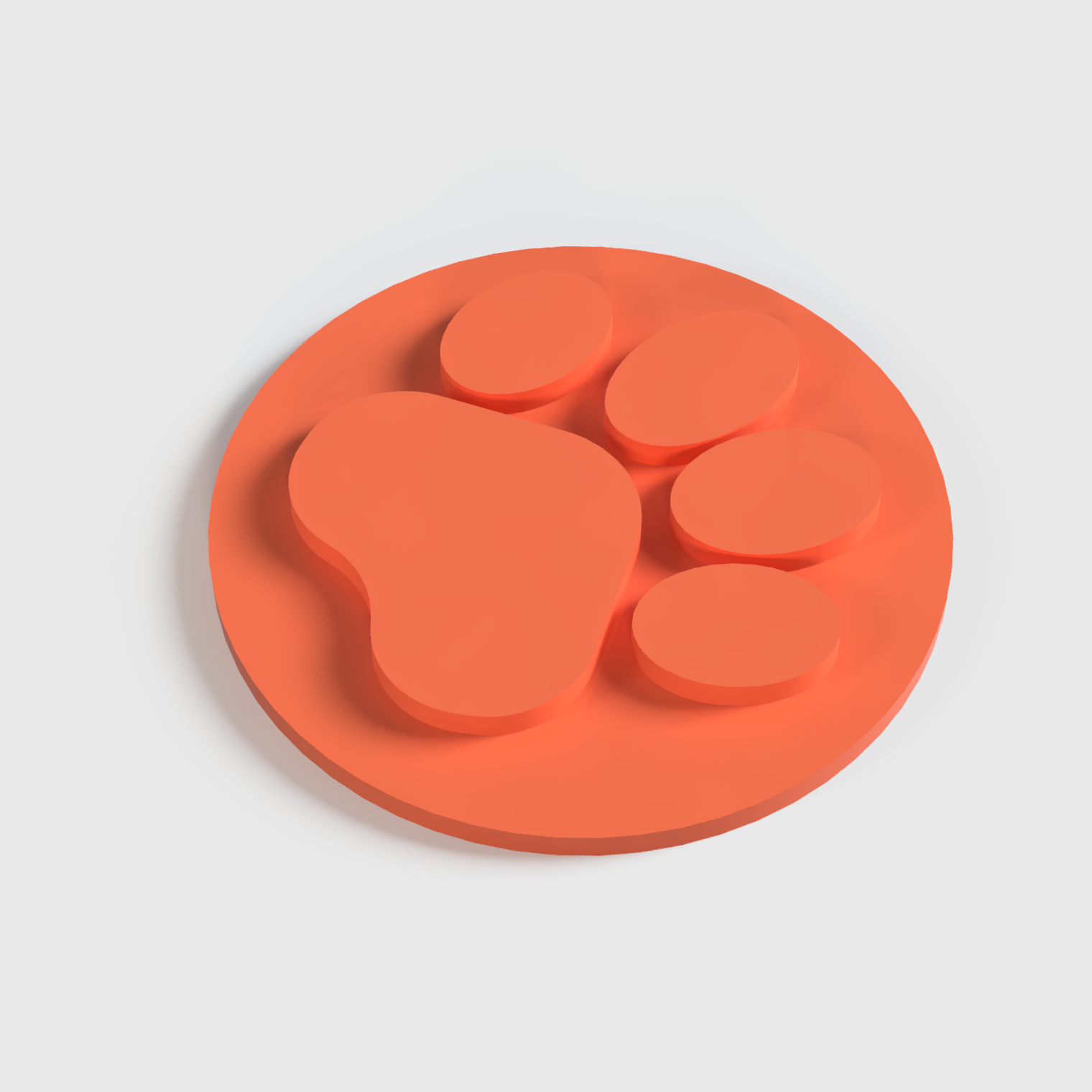 CAD illustration of a detailed paw print, great for animal-themed cookies.